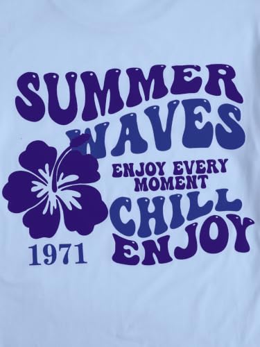 Image of SOLY HUX Girl's Short Sleeve Graphic Tees Crew Neck Beach Tops Casual Summer T-Shirts