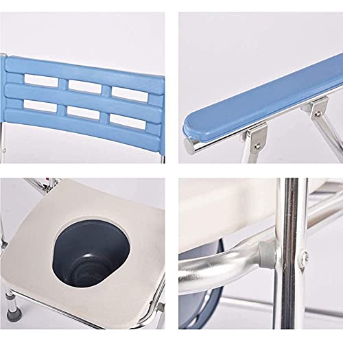 Opklapbare Toiletstoel Voor Aan Het Nachtkastje - RVS Toiletstoel Voor Ouderen Met Toiletemmer In Hoogte Verstelbare… - Afbeelding 6