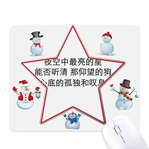 Tapis de souris bonhomme de neige Noël Single Dog, cadeau de bureau idéal