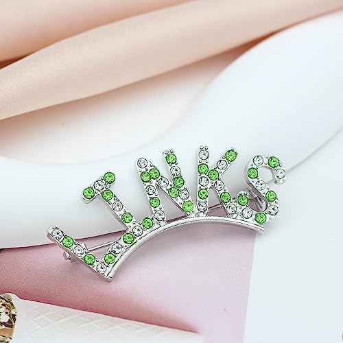 Image of Greek Sorority Brooch Pin for Women Sister Sorority Gift Paraphernalia Jewelry Green Rhinestone Brooch Sisterhood Graduation Gift for Soror