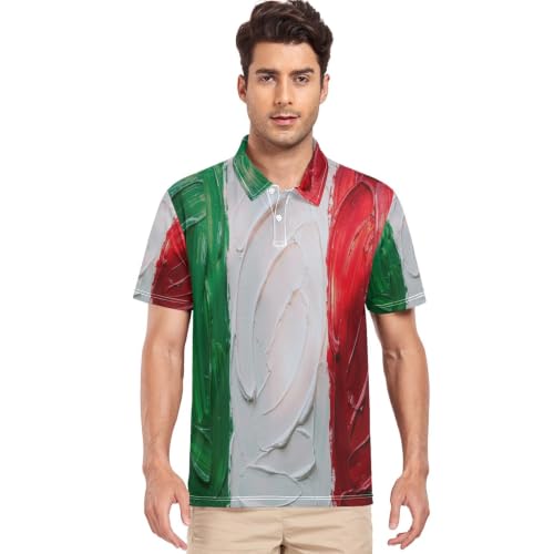 Polo de golf GuoChe drapeau Italie vert et rouge idéal sur le green