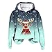 Christmas Graphic Hoodies for Women Fashion Christmas Long Sleeve Sweatshirts Women Loose Fit Versatile Hoodie(Mint Green, XL)