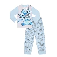 Disney Girls Lilo and Stitch Long Pyjama Set Kids PJ's (8-9 Years) Purple