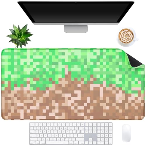 Picassosky Mosaic Desk Mat for Keyboard and Mouse，Computer Desk Matt for Desktop，Large Mouse Pad for Desk，Desk Pads on Top of Desks 15.7"" x 31.5"", My World