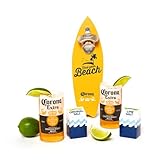 Corona Wall Mounted Bottle Opener Gift Set: A Surfboard Shaped Bottle Opener with Salts and Beer Glasses