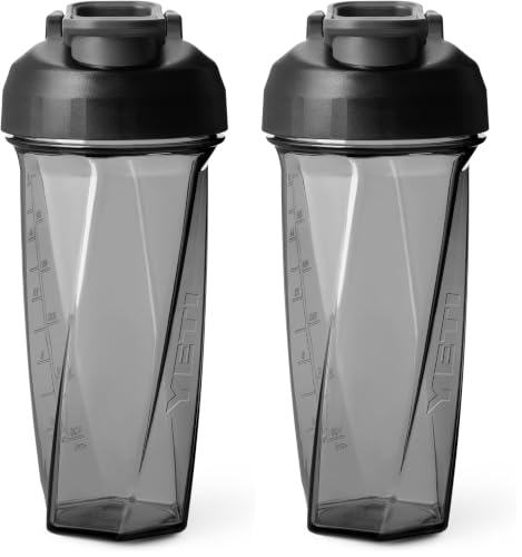 Image of YETI Yonder Helimix Vortex Blender Shaker Bottle Holds up to 27oz | No Blending Ball or Whisk | USA Made | Portable Pre Workout Whey Protein Drink Shaker Cup | Dishwasher Safe, Charcoal (Pack of 2)