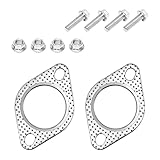 SHMZK 2 PCS Car Exhaust Gasket, 2 Inch 2-Bolt Manifold Exhaust Flange Gasket Replacement, High Temperature Exhaust Flange Sealing Gasket for Car Exhaust Turbo, Car Accessories