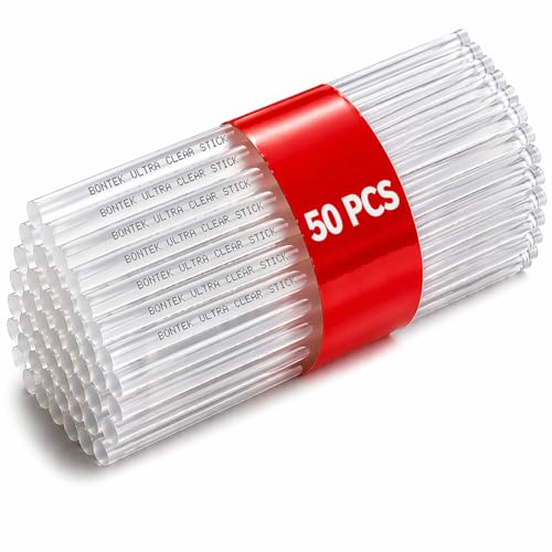 Image of Ultra Clear Hot Melt Glue Sticks | 11mm x 165mm | Pack of 50 pcs | Transparent All-Purpose Adhesive | Universal Compatible | by Mario