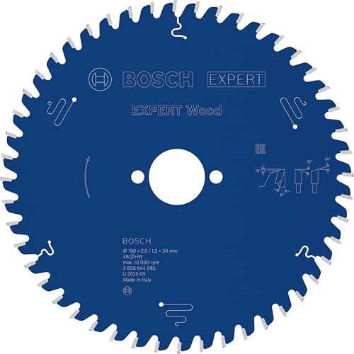 Bosch Professional 1x Kreissägeblatt Expert for Wood (Holz Sägeblatt Ø 190 x 30 x 2 6 mm 48 Zähne Zubehör Kreissäge)