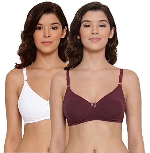 Image of Lyra Women's Moulded Encircled Bra(513) Pack of 2 White & Black,30B