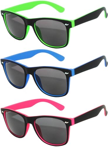 OWL 3 Pack Men Women Retro Vintage Two Tone Frame Smoke Lens Sunglasses UVB UVA protection