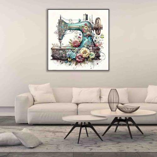 Image of Flower Stamped Cross Stitch Kits for Adults Beginner,Sewing Machine Counted Cross Stitch Kits Printed Stitching Cute Patterns Dimensions Needlepoint Art Crafts Embroidery Kits for Adults Beginners
