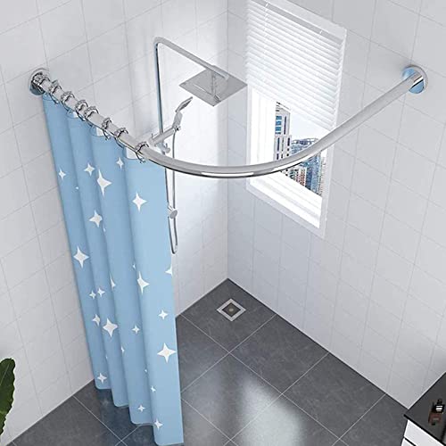 Barra de ducha ajustable resistente sin taladro, barra curvada para baño, fácil instalación, diseño L Sd