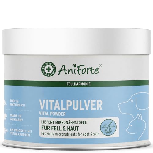 AniForte Fellpflege für Hunde & Katzen Fellharmonie Vitalpulver 250g - Natürlich für glänzendes Fell & Vitale Haut, unterstützt Stoffwechsel & Immunsystem