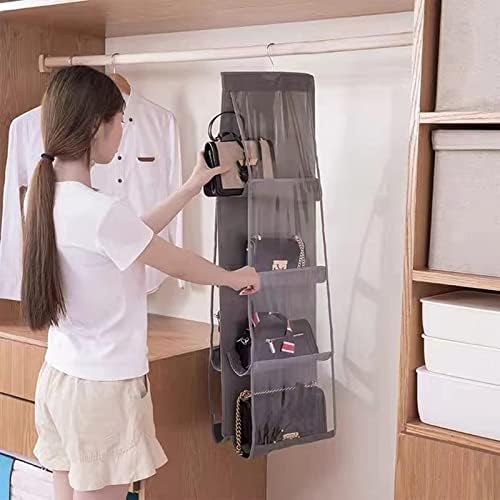 DQZSY Handbag Hanging Organizer (8 Pocket), Hanging Purse Organizer Handbag Storage Hanger Oxford Cloth Dust Proof Storage Holder Bag Wardrobe Closet Space Saving Organizers System,Washable