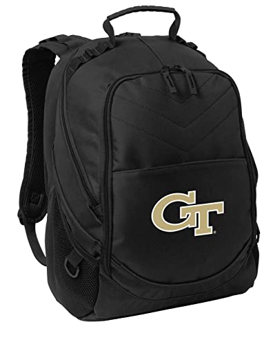 Image of Broad Bay Georgia Tech Backpack | Yellow Jackets Official Logo, Padded Laptop Compartment, Fits Up to 17 inch Laptops, 600D Polyester