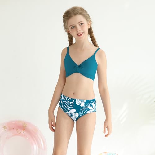ESHOO Girls Swimsuits Tankini Bathing Suit 2 Piece Bikini Sets Girls Criss Cross Swimwear with Chest Pad for 9-16 Years2