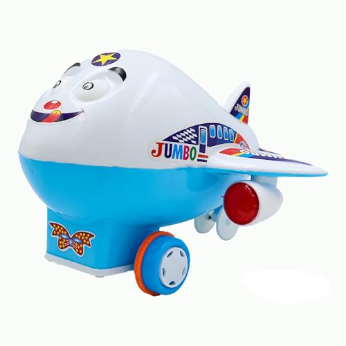 Image of ToyBharat Jumbo Plane Friction Power Toy in Multicolour with Realistic Design for Kids Aged 1-6 Years. Safe, Non-Toxic, Battery-Free, Ideal for Indoor and Outdoor Play.