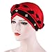 Surakey Head Hat Wraps Twisted Braid Bead Turban Cap Scarf Headband Headscarf Beanie Faux Pearl Hair for Women Girl Red