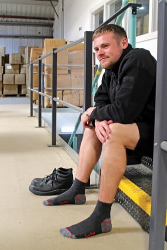 Mens Ultimate Cotton Low Ankle Quarter Work Socks for Steel Toe Boots4