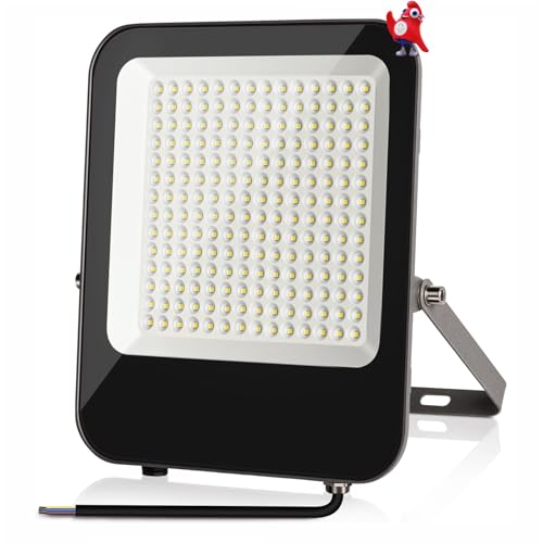 JINABLOSSY Focos LED Exterior 150W, 15000LM Floodlight Super Brillante, Proyector LED 6500K Blanco Frío, Foco Reflector LED IP66 Impermeable Focos LED para Garaje Jardín Patio Parque