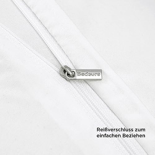 BEDSURE Bettwäsche 200x200 3teilig Mikrofaser - Weiß, 80x80 Kissen – Ansicht 7