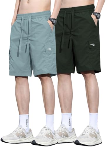 Image of TAGDO Men's Cotton Cargo Shorts with Multi Pockets | Lightweight Casual Outdoor Shorts Pant for Men | Elastic Waist Drawstring Utility Shorts for Hiking, Camping and Daily Wear (2048)