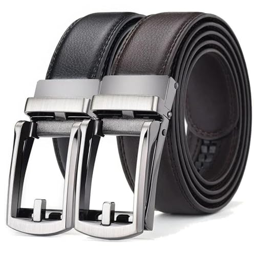 Mnjyihy Men's Business Genuine Leather Belts Jeans Automatic Adjustable Alloy Buckle Waist Straps Belts2
