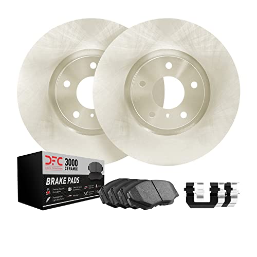 Image of Dynamic Friction Company Front Brake Kit Fits 2016-2018 Dodge Attitude | 2017-2022 Mitsubishi Mirage| Brake Rotors| 3000 Ceramic Brake Pads and Rotors Kit| Hardware