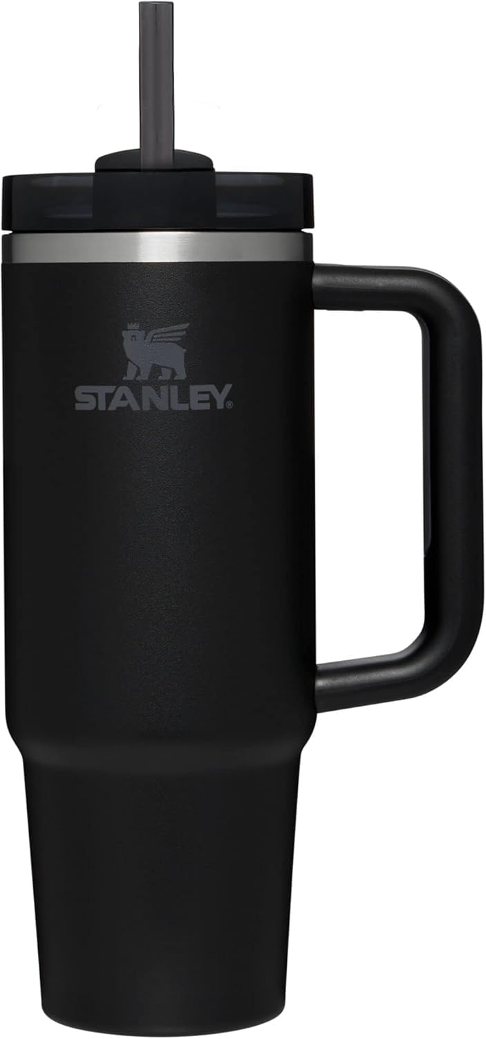 StanleyeQuencher H2.0 FlowState Stainless Steel Vacuum Insulated Tumbler with Lid and Straw for Water, Iced Tea or Coffee, Smoothie and More Black