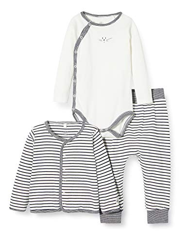 Petit Bateau 5423101 Pijama, Multicolor (Marshmallow/Smoking Bek), 0-3 Meses (Talla del Fabricante: 1 Meses) para Bebés