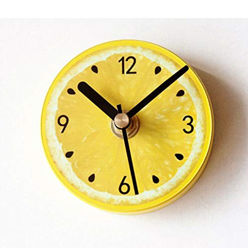 Clocks Suction Cup Bathroom Kitchen Shower Clock Door Magnetic Sucker 3inch Yellow