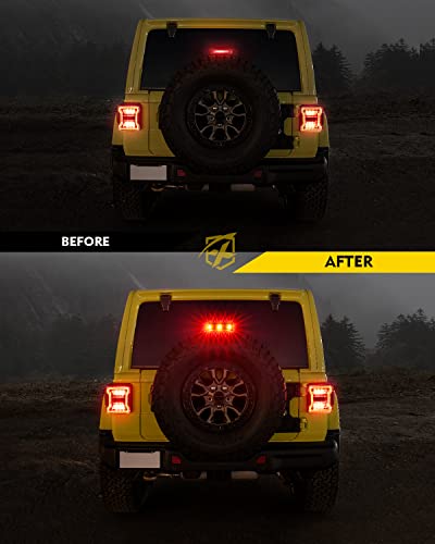 Image of Upgrade High LED 3rd Brake Light Compatible with 18-24 Jeep Wrangler JL JLU | Unique Eagle Claw Design, Brighter, IP68 Waterproof, PC Material, ABS Plastic, Plug N Play