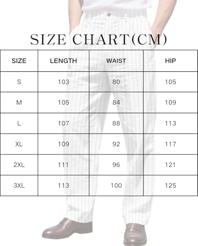 Men's Linen Blend Striped Pants Straight Leg Business Casual Trousers with Pockets Summer Lightweight Formal Wear3
