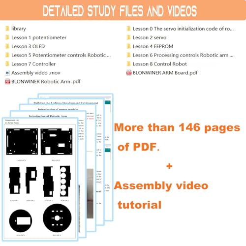 Robotic Kit for Arduino Coding, Smart Robot Arm Kits with OLED Display and Charging Function, 5DOF Easy Grab STEM Programming Mechanical Arm Claw Kit - Image 7