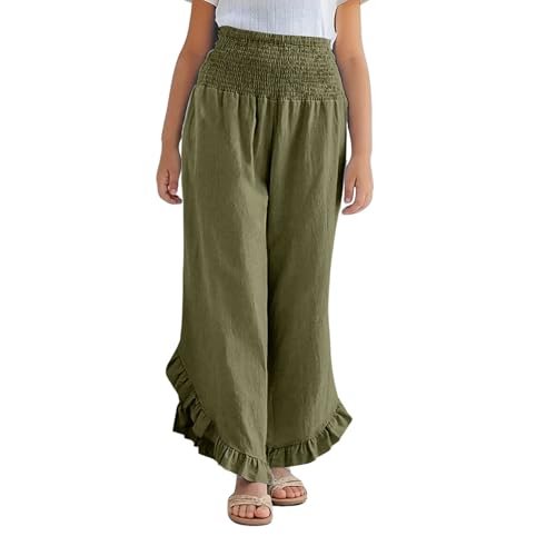 Girls Baggy Pants,Teen Girls Baggy Jeans Wide Leg Denim Pants Girls Drawstring Waist Cute Trousers Jeans Casual Pants