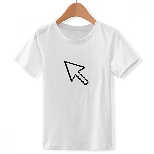 T-Shirt Blanc Souris Pixel pour Garçon - Top Ras du Cou Multicolore