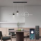 【Moderner LED-Kronleuchter】:Produktgröße: 100x13x30cm, Leistung: 45W, Lumen:3800LM. Spannung: 220V-240V, Farbe: Schwarz, Sie können die geeignete Höhe des Kronleuchters wählen.Material: Eisen + Acryl, Dank der modernen LED-Technologie, ist die Pendelleuchte stromsparend und energiesparend.Hängelampe + Scheinwerfer neues Design.Es besteht aus Linien + 2 Ringen + 2 Scheinwerfern mit eingebauten LEDs.Schön und stimmungsvoll, hell und weich, keine Radiofrequenzstörung.