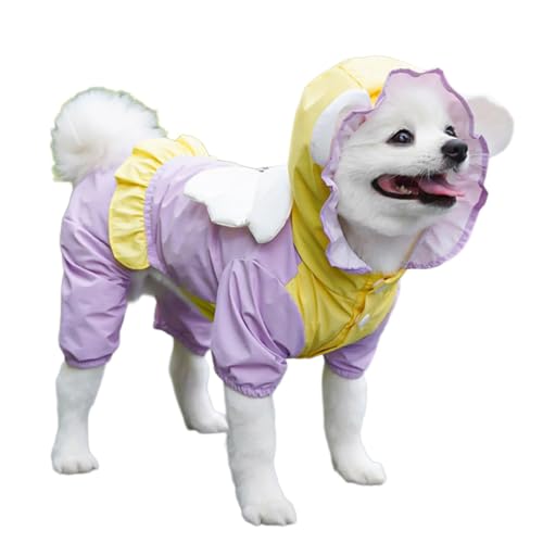 ペットの犬のレインコート大小の犬の服防風と子犬のレインウェアに適したペットのレインコートフード付き翼