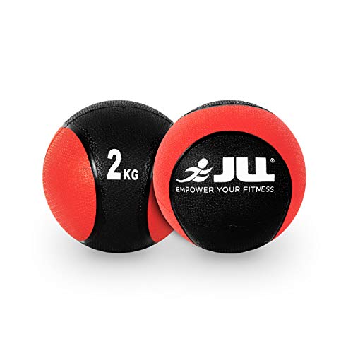 JLL Medicine Balls 1-10kg, Heavy Duty Rubber, Colour Coded Weights - For Weight Training, Exercise, Fitness, MMA, Boxing (2)