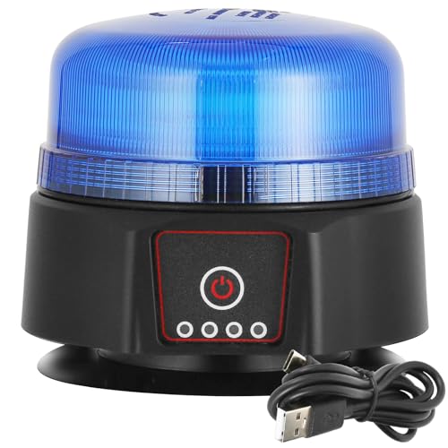 ETUKER LED Luces Estroboscópica Luz Giratoria Azul Tractor con iman Inalámbrico Recargable Flashde Emergencia Homologadas