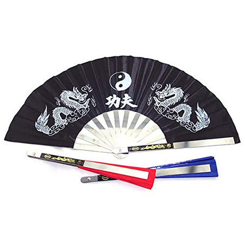 Leque, Romacci Leque de tai chi chinês tradicional em aço inoxidável Kung fu Leque de luta Leque de