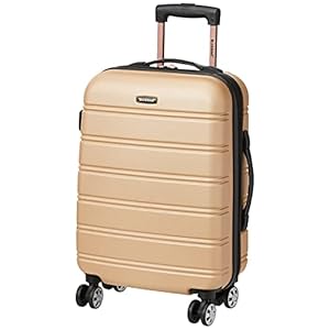 Rockland Melbourne Hardside Expandable Spinner Wheel Luggage, Champagne, Carry-On 20-Inch