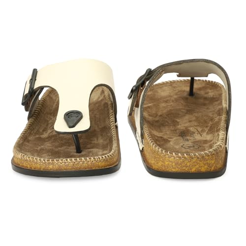 Image of Leatherful Men's premium leather slipper | Genuine Leather upper | Suede Leather Insole | PU sole | Stylish flip flop for men | Birkenstock