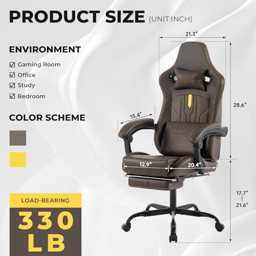 Gaming-Chair-Video-Game-Chair-with-Footrest-and-Massage-Lumbar-Support-Racing-Style-Computer-Chair-with-Headrest-Height-Adjustable-Gamer-Chair-Office-Desk-Chair Gaming Chair Video Game Chair with Footrest and Massage Lumbar Support Racing Style Computer Chair with Headrest Height Adjustable Gamer Chair Office Desk Chair
