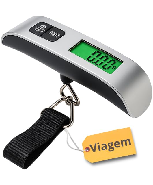 Balança Digital Portátil de Mão - Alta Precisão até 50kg com Visor Digital, Compacta e Resistente para Bagagens de Viagens, Pesca e Uso Doméstico