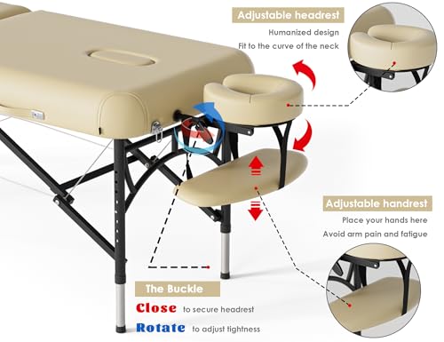 Image of CLORIS 84 inch Professional Massage Table 2 Section Portable Hold Up to 1100LBS