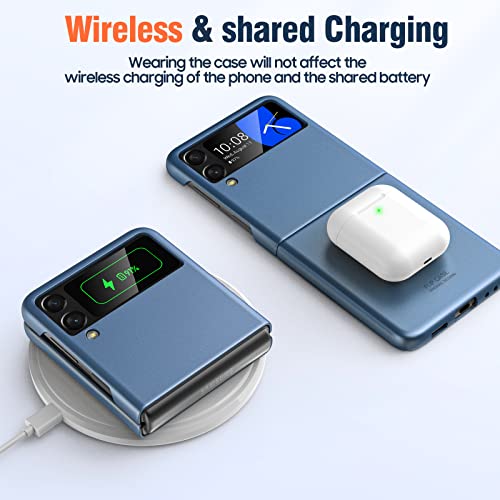 Vizvera For Samsung Galaxy Z Flip 4 Case, Slim Protective Shockproof Anti-Scratch Phone Case For Galaxy Z Flip 4 2022- Navy Blue #TOP5