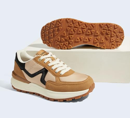 Image of LUCKY STEP Women's Retro Fashion Casual Sneakers | Platform Classic Trendy Trainning Anti-Slip Tennis Travel Walking Shoes