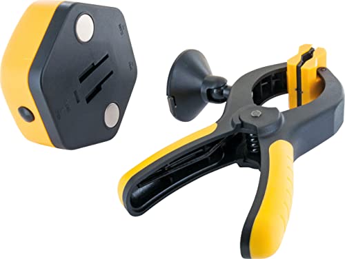 Projecteur de travail LED 360° jaune et noir avec pince intégrée